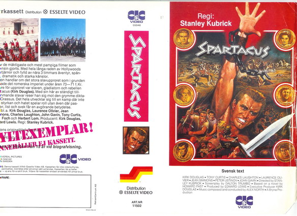 11502 SPARTACUS  (VHS)