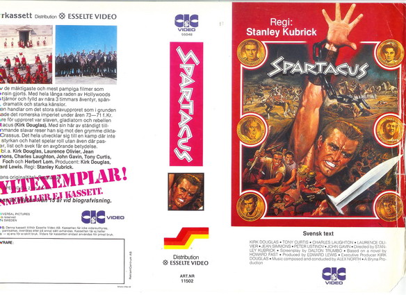 SPARTACUS (Vhs-Omslag)