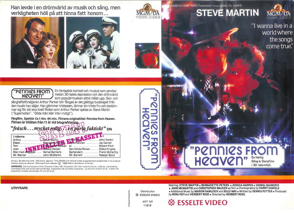 PENNIES FROM HEAVEN (Vhs-Omslag)