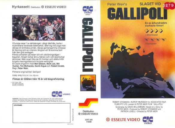 Gallipoli (Vhs-Omslag)