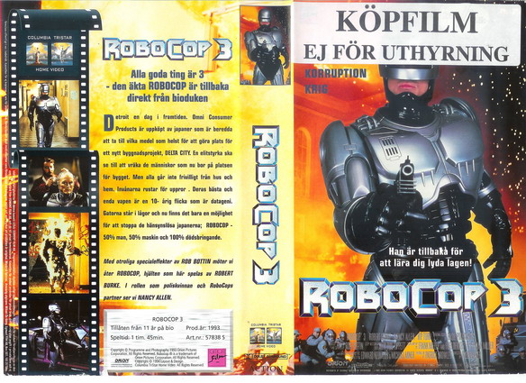 ROBOCOP 3 (Vhs-Omslag)