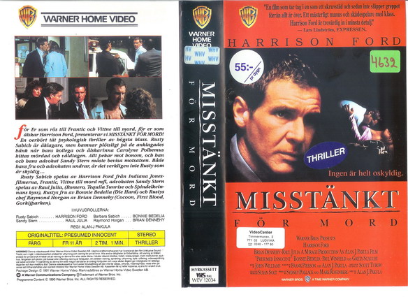 12034 MISSTÄNKT FÖR MORD (VHS)tittkopia
