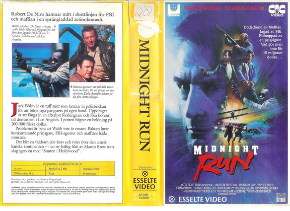 22200 MIDNIGHT RUN  (VHS)