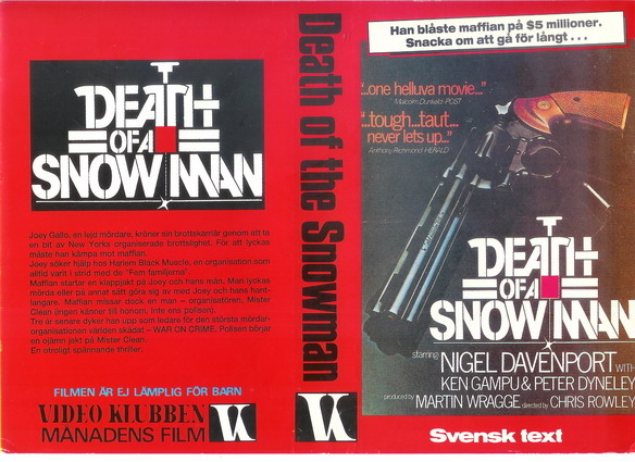 DEATH OF THE SNOWMAN (vhs omslag)