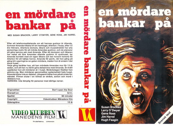 EN MÖRDARE BANKAR PÅ (vhs omslag)