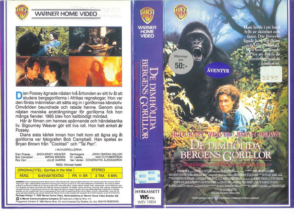 DE DIMHÖLJDA BERGENS GORILLOR (VHS)