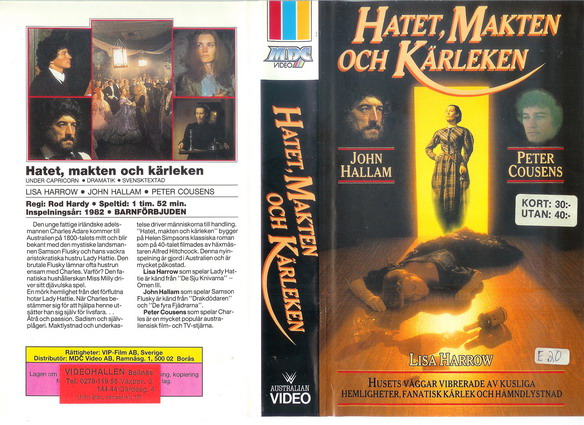 HATET,MAKTEN OCH KÄRLEKEN  (VHS)