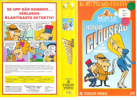 INSPEKTÖR CLOUSEAU:MYSTERIET MED DIAMANTÄGEN (Vhs-Omslag)