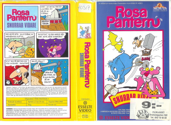 ROSA PANTERN:SNURRAR VIDARE (Vhs-Omslag)