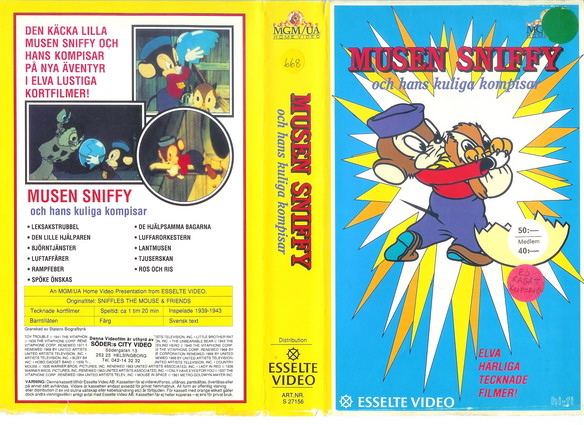 27156 MUSEN SNIFFY OCH HANS KULIGA KOMPISAR (VHS)