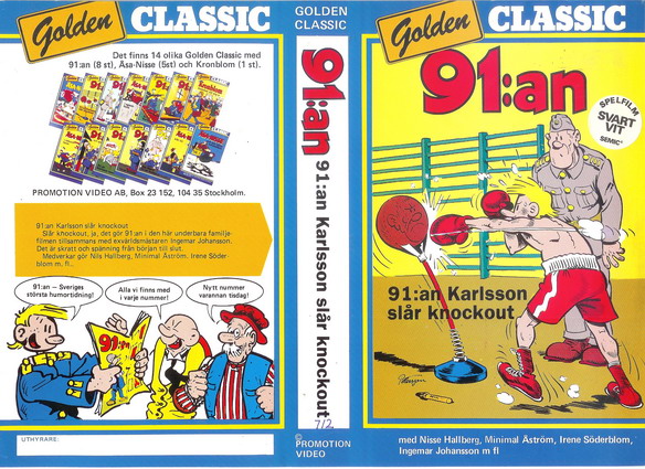 91:AN KARLSSON SLÅR KNOCKOUT (Vhs-Omslag)