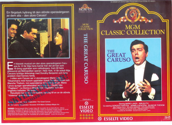 GREAT CARUSO (Vhs-Omslag)