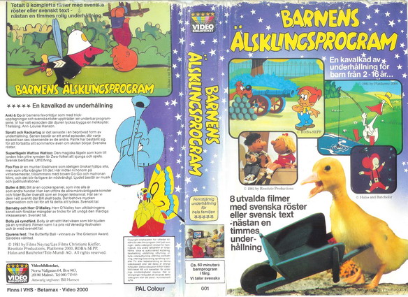 001  Barnens Älsklingsprogram (VHS)