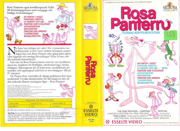 ROSA PANTERN:TECKNAD KORTFILMSFESTIVAL (Vhs-Omslag)