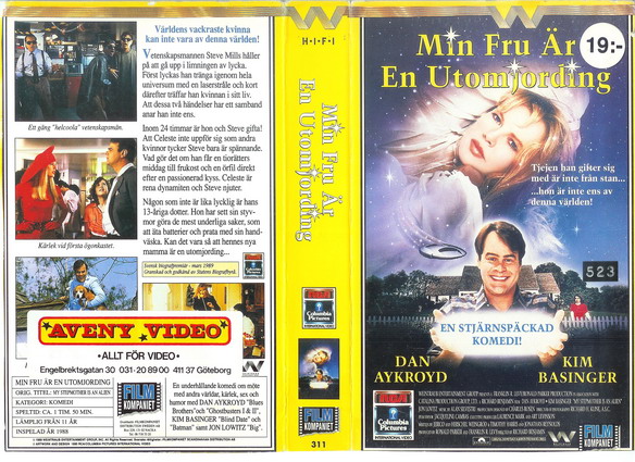 MIN FRU ÄR EN UTOMJORDING (Vhs-Omslag)