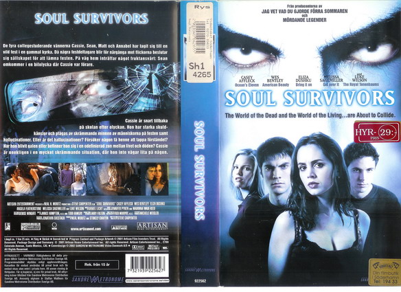 SOUL SURVIVORS (vhs-omslag)