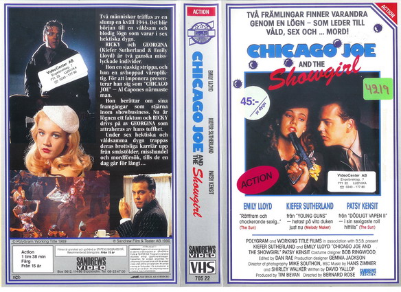 CHICAGO JOE AND THE SHOWGIRL (vhs-omslag)