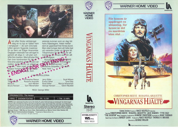 VINGARNAS HJÄLTE (vhs-omslag)