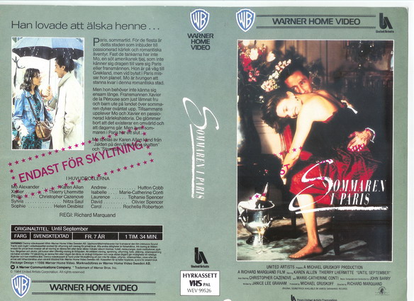 SOMMAREN I PARIS (vhs-omslag)