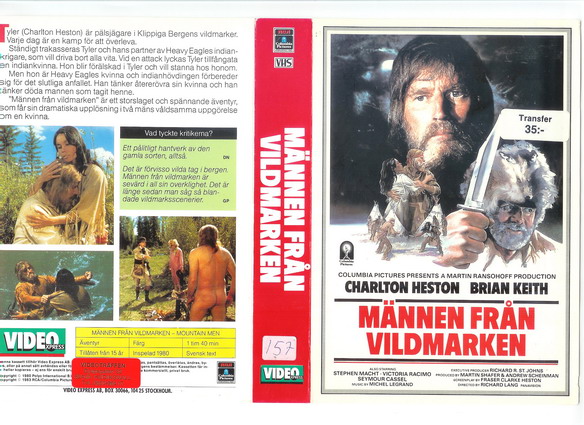 MÄNNEN FRÅN VILDMARKEN (vhs-omslag)