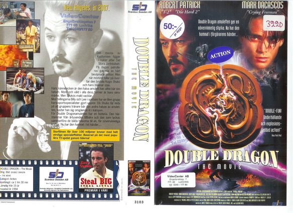 DOUBLE DRAGON - THE MOVIE (vhs-omslag)