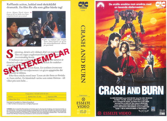 CRASH AND BURN (Vhs-Omslag)