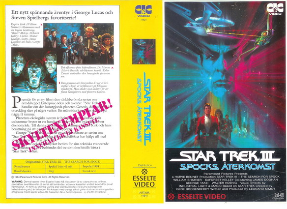 11647 STAR TREK 3 (VHS)