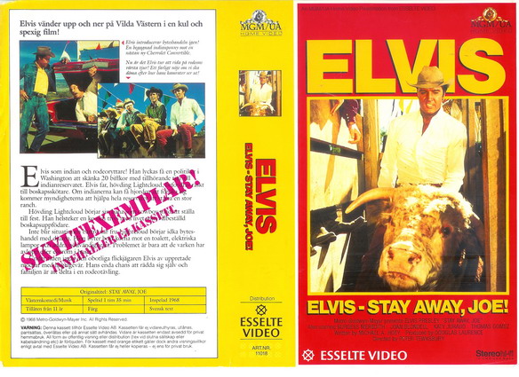 STAY AWAY,JOE-ELVIS (Vhs-Omslag)