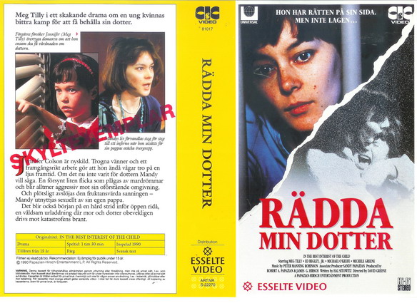 RÄDDA MIN DOTTER (Vhs-Omslag)