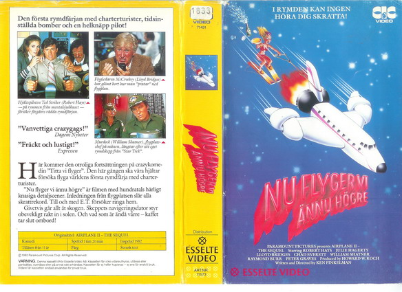 11573 NU FLYGER VI ÄNNU HÖGRE  (VHS)slitet omslag