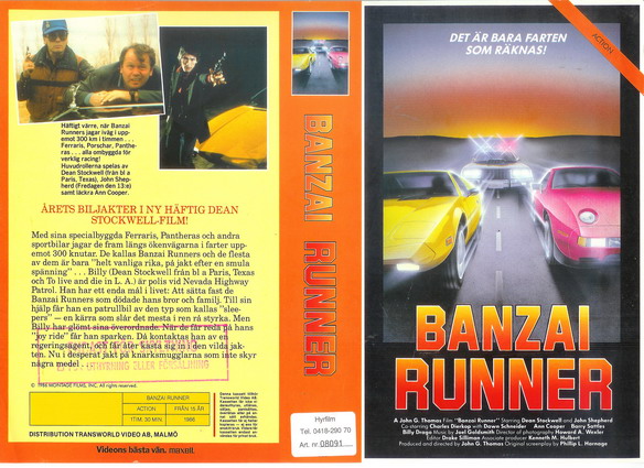 BANZAI RUNNER (vhs-omslag)