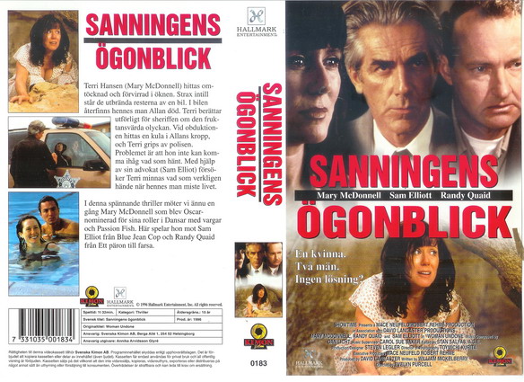 SANNINGENS ÖGONBLICK (Vhs-Omslag)