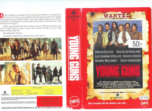 YOUNG GUNS (vhs-omslag)