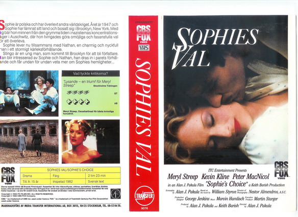 SOPHIES VAL (vhs-omslag)