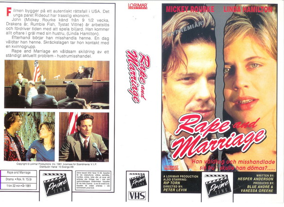 RAPE AND MARRIAGE (Vhs-Omslag)