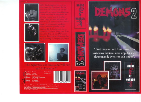 DEMONS 2 (VHS)