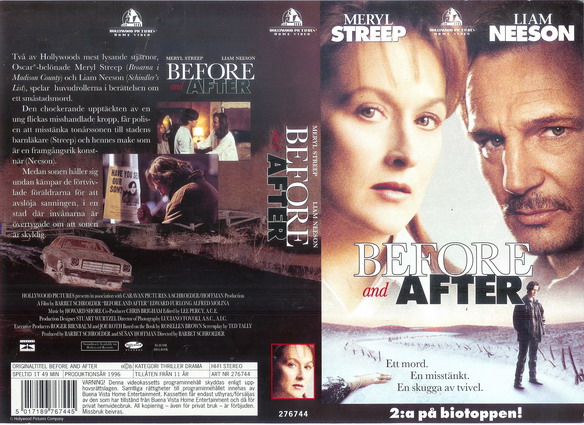 BEFORE AND AFTER (Vhs-Omslag)