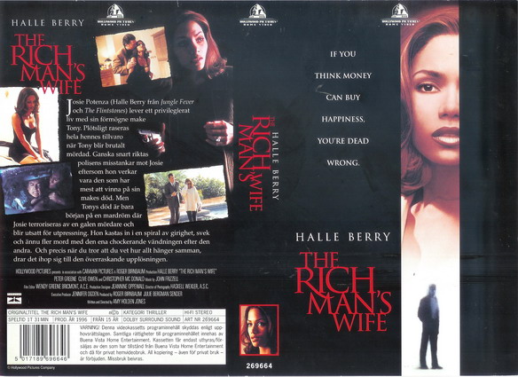 RICH MAN\'S WIFE (Vhs-Omslag)