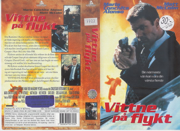 290414 VITTNE PÅ FLYKT (VHS)