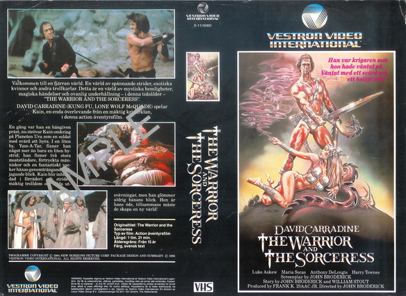 WARRIOR AND THE SORCERESS (vhs-omslag)