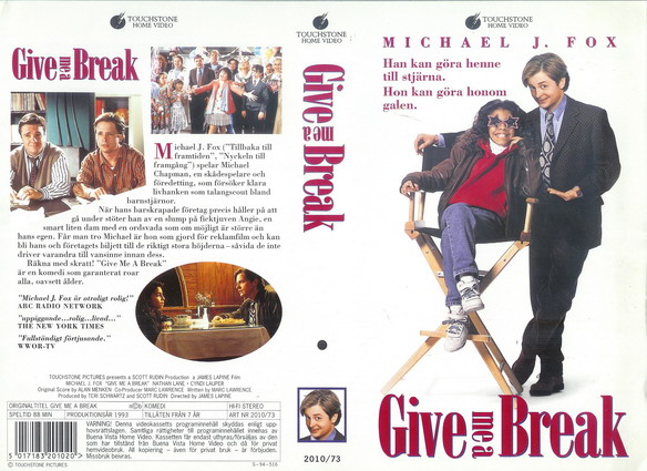 GIVE ME A BREAK (vhs-omslag)