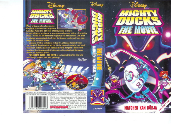 MIGHTY DUCKS THE MOVIE (Vhs-Omslag)