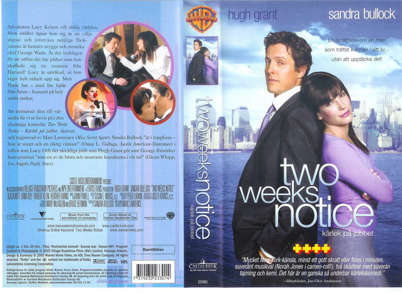 23301 TWO WEEKS NOTICE (VHS)