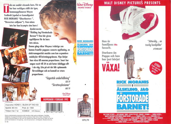 ÄLSKLING,JAG FÖRSTORADE BARNET (Vhs-Omslag)