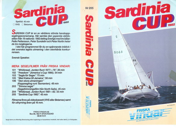 SARDINIA CUP 1982(Vhs-Omslag)