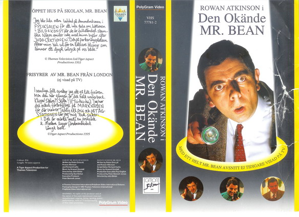 DEN OKÄNDE MR. BEAN (Vhs-Omslag)