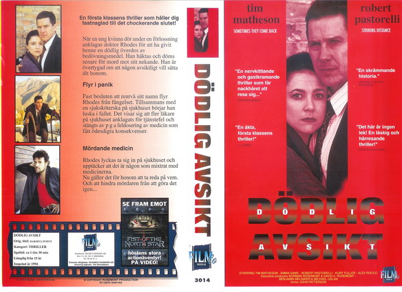 3014 DÖDLIG AVSIKT (VHS)
