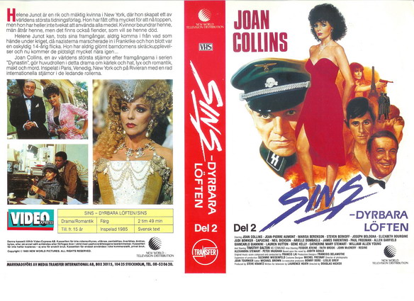SINS - DYRBARA LÖFTEN DEL 2 (vhs-omslag)