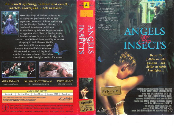 ANGELS & INSECTS (vhs-omslag)