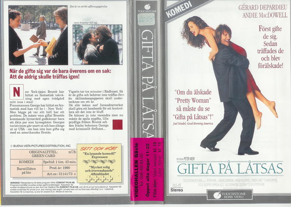 31141/73 GIFTA PÅ LÅTSAS (VHS)